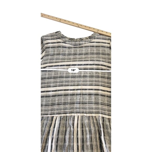 Mod Ref Breezy Striped Casual  Lightweight Cotton Cottage Kinfolk Shift Dress‎ L - Picture 6 of 9